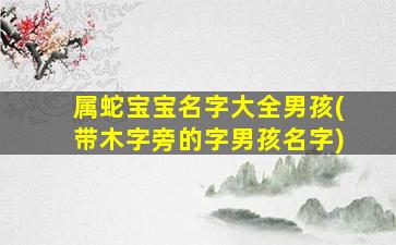 属蛇宝宝名字大全男孩(带木字旁的字男孩名字)