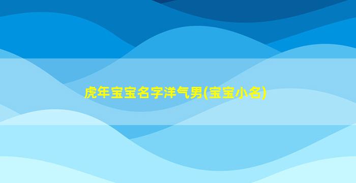 虎年宝宝名字洋气男(宝宝小名)