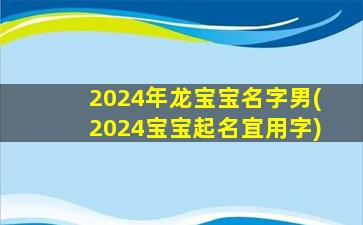 2024年龙宝宝名字男(2024宝宝起名宜用字)