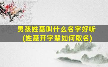 男孩姓聂叫什么名字好听(姓聂开字辈如何取名)