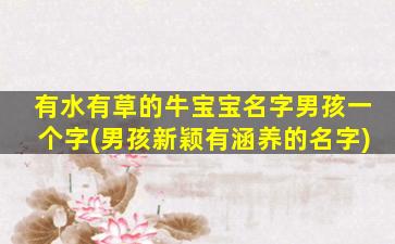 有水有草的牛宝宝名字男孩一个字(男孩新颖有涵养的名字)