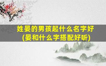 姓晏的男孩起什么名字好(晏和什么字搭配好听)