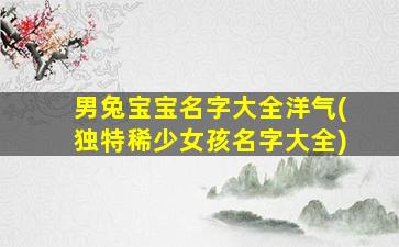 男兔宝宝名字大全洋气(独特稀少女孩名字大全)