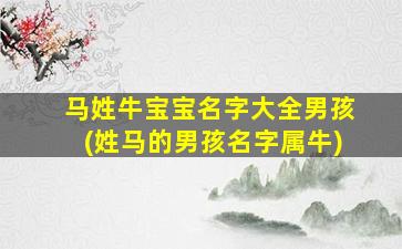 马姓牛宝宝名字大全男孩(姓马的男孩名字属牛)