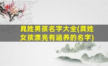 晁姓男孩名字大全(龚姓女孩漂亮有涵养的名字)