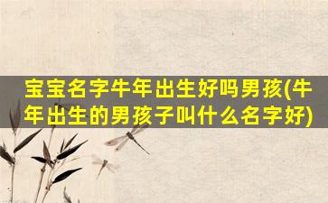 宝宝名字牛年出生好吗男孩(牛年出生的男孩子叫什么名字好)