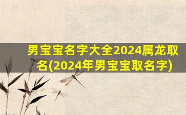 男宝宝名字大全2024属龙取名(2024年男宝宝取名字)