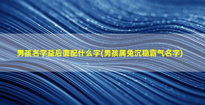 男孩名字益后面配什么字(男孩属兔沉稳霸气名字)