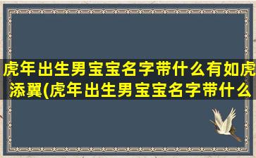 虎年出生男宝宝名字带什么有如虎添翼(虎年出生男宝宝名字带什么)