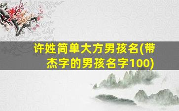 许姓简单大方男孩名(带杰字的男孩名字100)