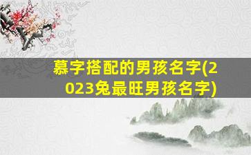 慕字搭配的男孩名字(2023兔最旺男孩名字)
