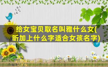 给女宝贝取名叫雅什么女(昕加上什么字适合女孩名字)