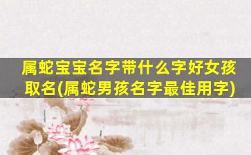 属蛇宝宝名字带什么字好女孩取名(属蛇男孩名字最佳用字)