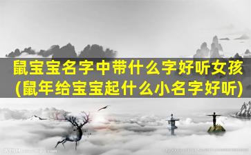 鼠宝宝名字中带什么字好听女孩(鼠年给宝宝起什么小名字好听)