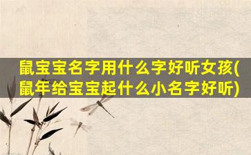 鼠宝宝名字用什么字好听女孩(鼠年给宝宝起什么小名字好听)