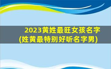 2023黄姓最旺女孩名字(姓黄最特别好听名字男)