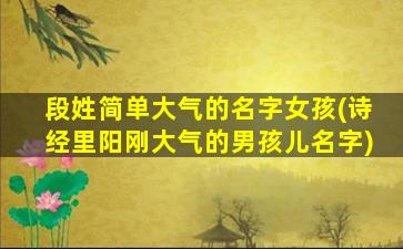 段姓简单大气的名字女孩(诗经里阳刚大气的男孩儿名字)