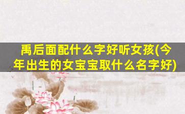 禹后面配什么字好听女孩(今年出生的女宝宝取什么名字好)