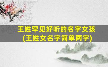 王姓罕见好听的名字女孩(王姓女名字简单两字)