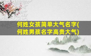 何姓女孩简单大气名字(何姓男孩名字高贵大气)
