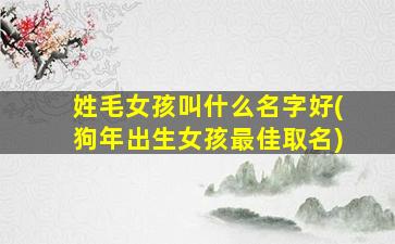姓毛女孩叫什么名字好(狗年出生女孩最佳取名)