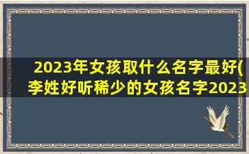 2023年女孩取什么名字最好(李姓好听稀少的女孩名字2023)