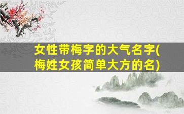 女性带梅字的大气名字(梅姓女孩简单大方的名)