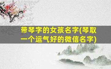 带琴字的女孩名字(琴取一个运气好的微信名字)