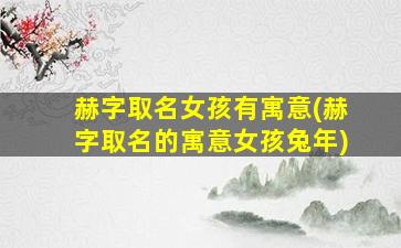 赫字取名女孩有寓意(赫字取名的寓意女孩兔年)