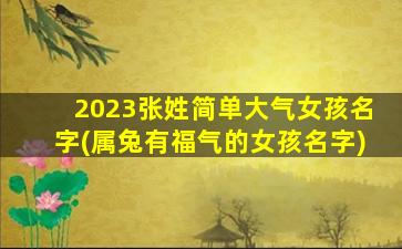 2023张姓简单大气女孩名字(属兔有福气的女孩名字)
