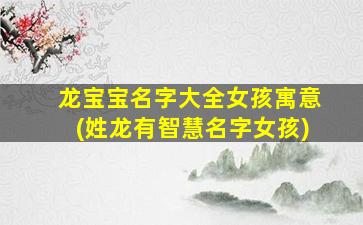 龙宝宝名字大全女孩寓意(姓龙有智慧名字女孩)