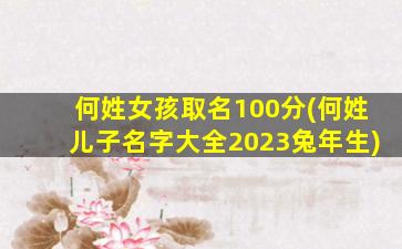 何姓女孩取名100分(何姓儿子名字大全2023兔年生)