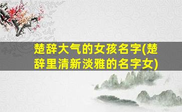 楚辞大气的女孩名字(楚辞里清新淡雅的名字女)