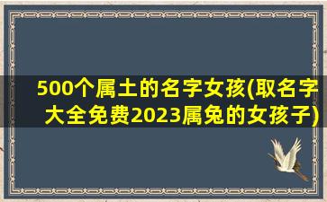 500个属土的名字女孩(取名字大全免费2023属兔的女孩子)