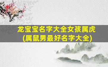 龙宝宝名字大全女孩属虎(属鼠男最好名字大全)