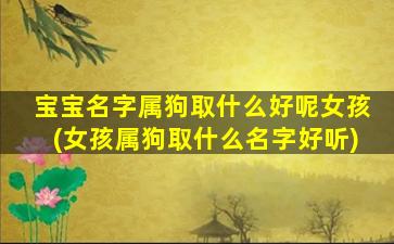 宝宝名字属狗取什么好呢女孩(女孩属狗取什么名字好听)