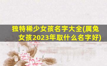独特稀少女孩名字大全(属兔女孩2023年取什么名字好)