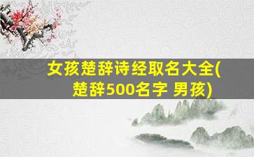 女孩楚辞诗经取名大全(楚辞500名字 男孩)