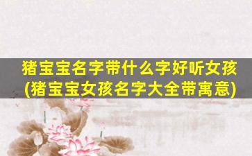 猪宝宝名字带什么字好听女孩(猪宝宝女孩名字大全带寓意)