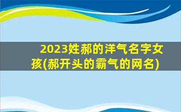 2023姓郝的洋气名字女孩(郝开头的霸气的网名)
