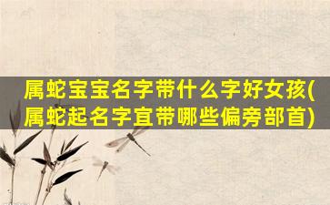 属蛇宝宝名字带什么字好女孩(属蛇起名字宜带哪些偏旁部首)