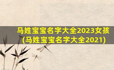 马姓宝宝名字大全2023女孩(马姓宝宝名字大全2021)