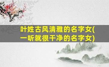 叶姓古风清雅的名字女(一听就很干净的名字女)
