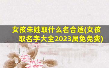 女孩朱姓取什么名合适(女孩取名字大全2023属兔免费)