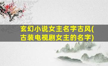 玄幻小说女主名字古风(古装电视剧女主的名字)