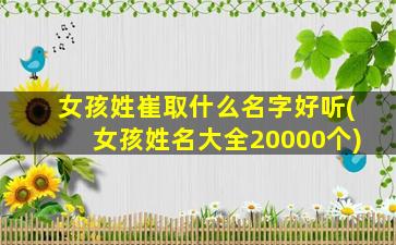 女孩姓崔取什么名字好听(女孩姓名大全20000个)