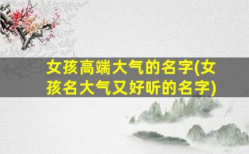 女孩高端大气的名字(女孩名大气又好听的名字)