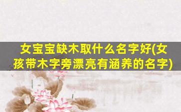 女宝宝缺木取什么名字好(女孩带木字旁漂亮有涵养的名字)