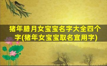 猪年腊月女宝宝名字大全四个字(猪年女宝宝取名宜用字)