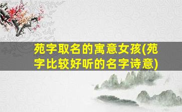 苑字取名的寓意女孩(苑字比较好听的名字诗意)